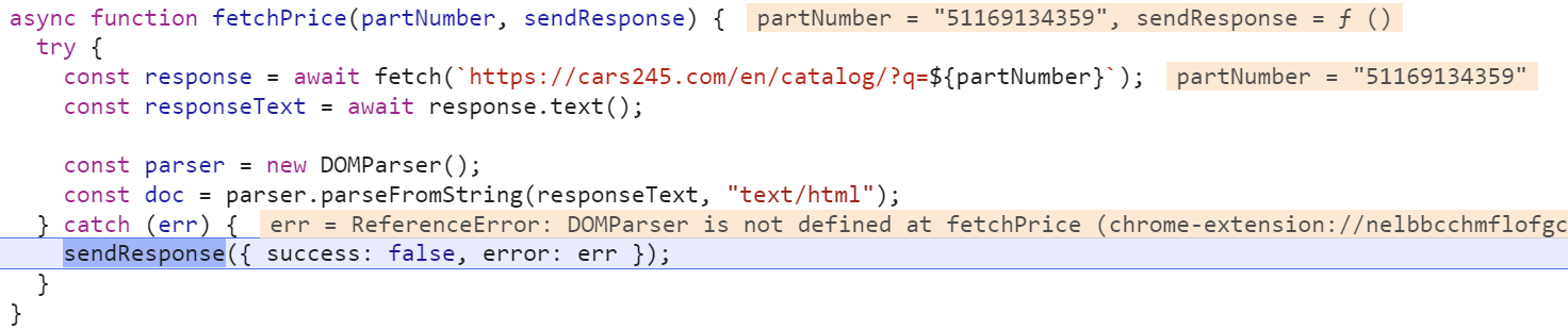Error message: DOMParser is not defined